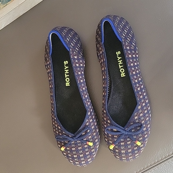 Rothy's Shoes - Rothy's The Bow Round Toe Evening Metallic Knit Fabric Ballet Flat